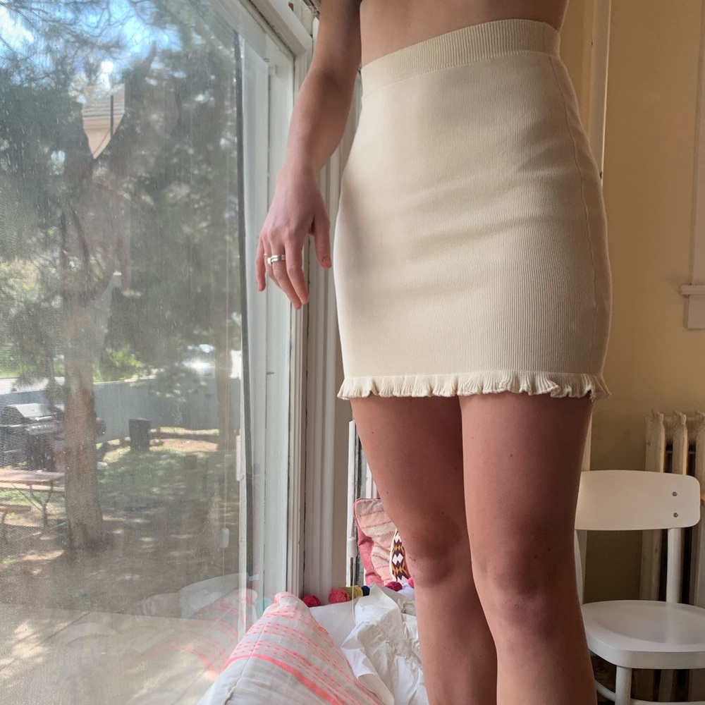 Urban Outfitters Ribbed Truffle Trim mini skirt